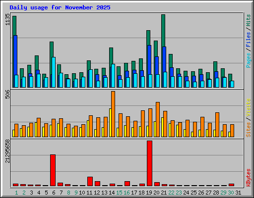Daily usage for November 2025