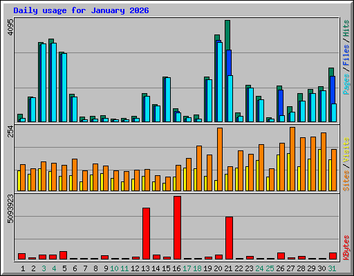 Daily usage for January 2026
