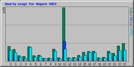 Hourly usage for August 2023