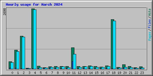 Hourly usage for March 2024