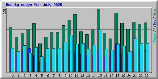 Hourly usage for July 2025