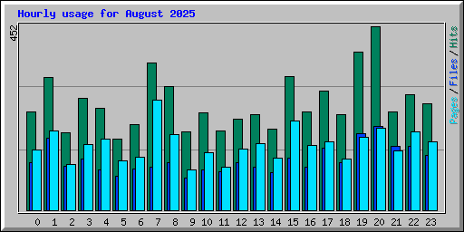 Hourly usage for August 2025
