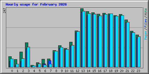 Hourly usage for February 2026