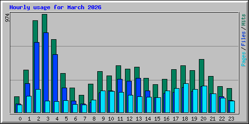 Hourly usage for March 2026