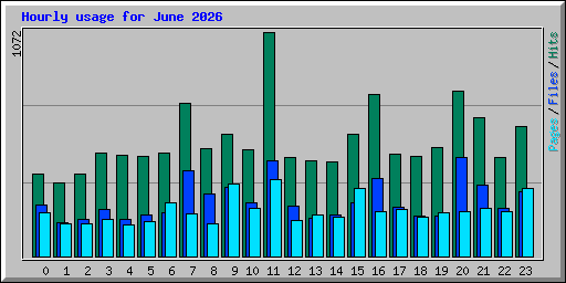 Hourly usage for June 2026